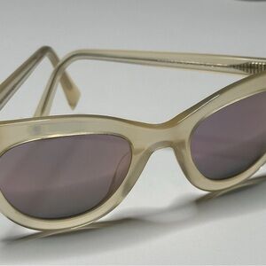 Warby Parker Cream Sunglasses nonprescription retro style